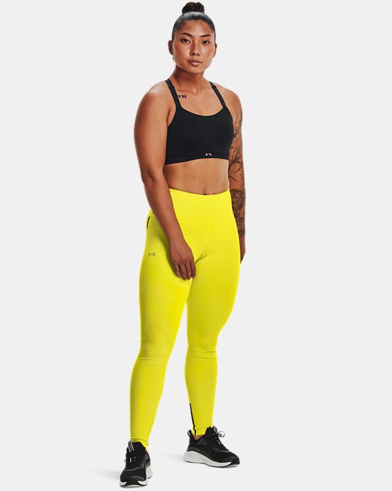 Women's UA RUSH™ HeatGear® No-Slip Waistband Custom Length Leggings, Yellow, pdpMainDesktop image number 2